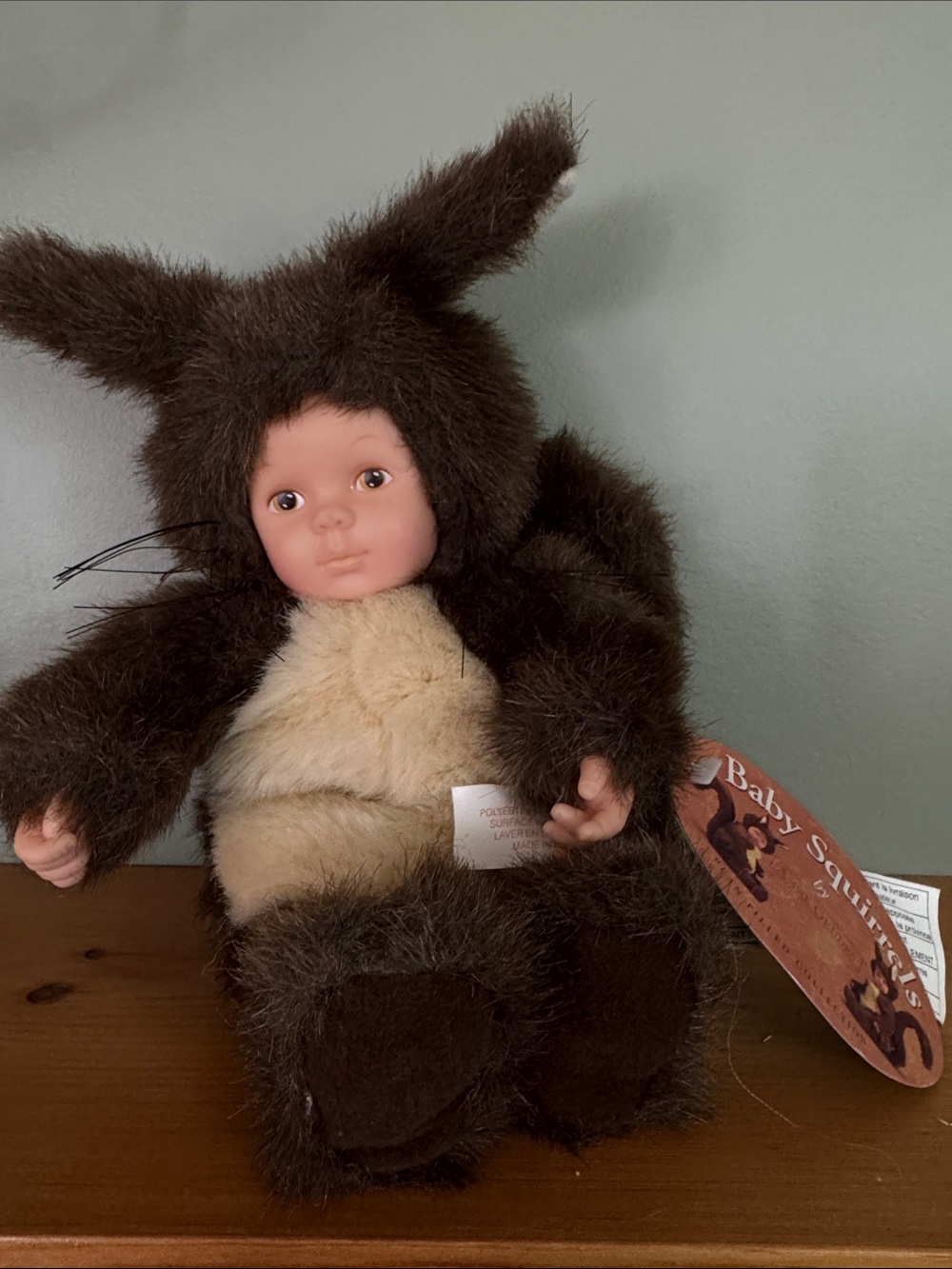 Anne Geddes Vintage Baby Squirrel Stuffed Plush New.